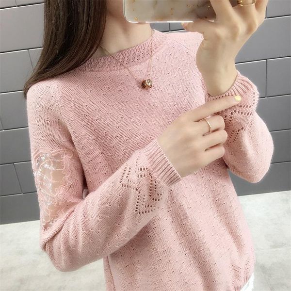 women's sweaters spring 2021 fashion sweater female loose hollow-out long-sleeved round collar women render the thin blouse, White;black
women's sweaters spring 2021 fashion sweater female loose hollow-out long-sleeved round collar women render the thin blouse, White;black