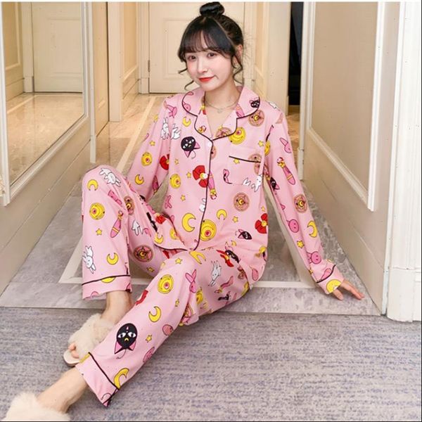 spring print home wear women sleepwear pink long sleeve pocket sweet pajamas sets autumn casual ladies clothes, Black;red
spring print home wear women sleepwear pink long sleeve pocket sweet pajamas sets autumn casual ladies clothes, Black;red