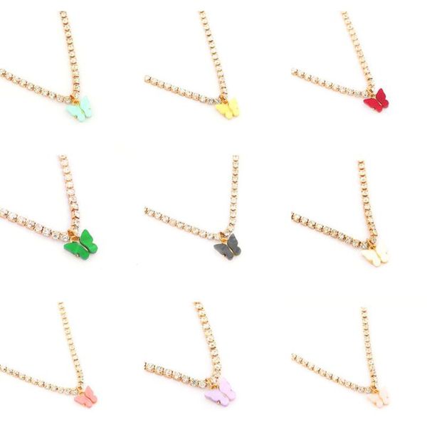 colorful acrylic butterfly pendant necklace zircon collarbone chain simple cute girl jewelry gift, Silver
colorful acrylic butterfly pendant necklace zircon collarbone chain simple cute girl jewelry gift, Silver