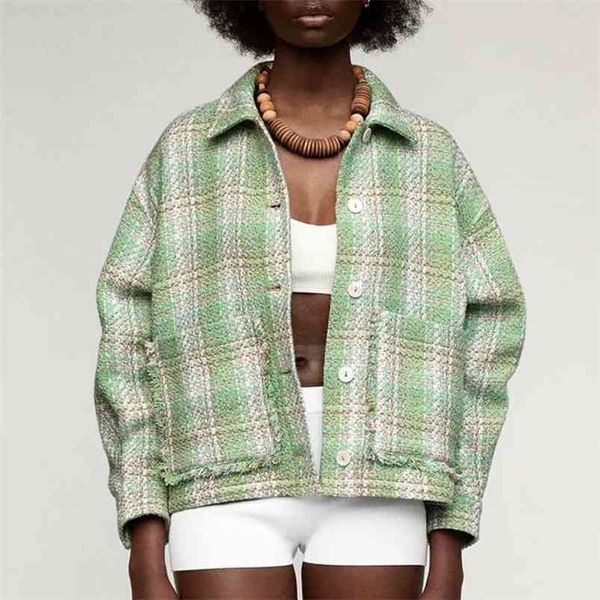 women summer plaid za loose shirt jackets coats long sleeve pockets turn-down collar female casual street jakcket outerwear 210513, Black;brown
women summer plaid za loose shirt jackets coats long sleeve pockets turn-down collar female casual street jakcket outerwear 210513, Black;brown