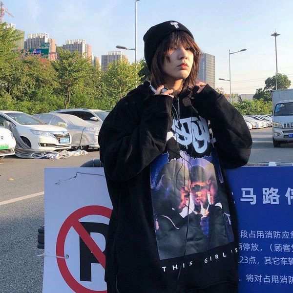 1 american fashion brand street sweater oversize high street ins loose hip hop large hooded long sleeve t-shirt female, Black
1 american fashion brand street sweater oversize high street ins loose hip hop large hooded long sleeve t-shirt female, Black