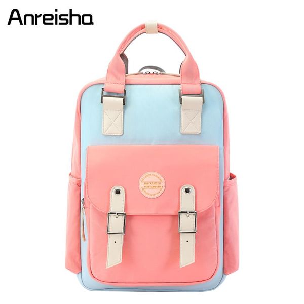 backpack anreisha candy women canvas waterproof lap15 pink patchwork school backpacks bags for teenage girls
backpack anreisha candy women canvas waterproof lap15 pink patchwork school backpacks bags for teenage girls