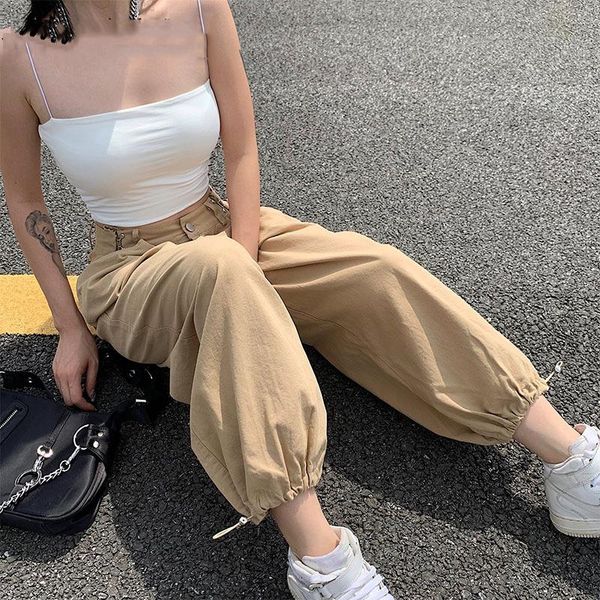 women's pants & capris 2021 khaki oversized cargo detached adjustable waist drawstring streetwear harajuku hight quality long trousers, Black;white
women's pants & capris 2021 khaki oversized cargo detached adjustable waist drawstring streetwear harajuku hight quality long trousers, Black;white