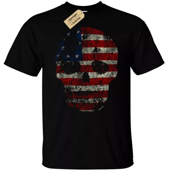 us flag skull t-shirt men american grunge distressed, White;black
us flag skull t-shirt men american grunge distressed, White;black