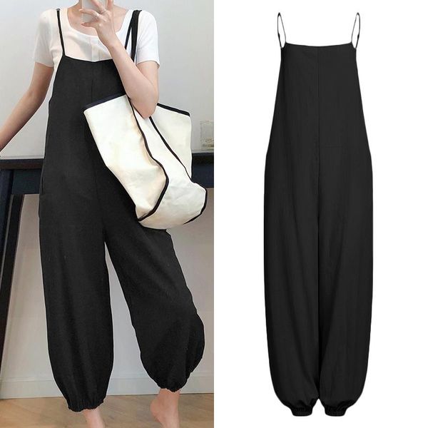 women rompers casual solid color harm pants loose suspenders overalls bohemian pantalon 5xl summer sleeveless playsuits, Black;white
women rompers casual solid color harm pants loose suspenders overalls bohemian pantalon 5xl summer sleeveless playsuits, Black;white