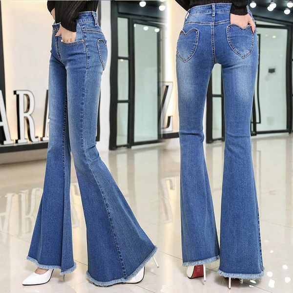 women's jeans vetevidi stretch elastic flare low waist women long elasticity bell-bottoms trousers high quailty, Blue
women's jeans vetevidi stretch elastic flare low waist women long elasticity bell-bottoms trousers high quailty, Blue