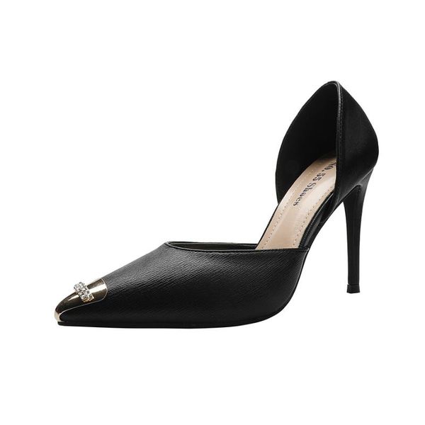 women's shoes 2021 metal decorative high-heeled soft soles comfortable non-slip shallow mouth single dress, Black
women's shoes 2021 metal decorative high-heeled soft soles comfortable non-slip shallow mouth single dress, Black