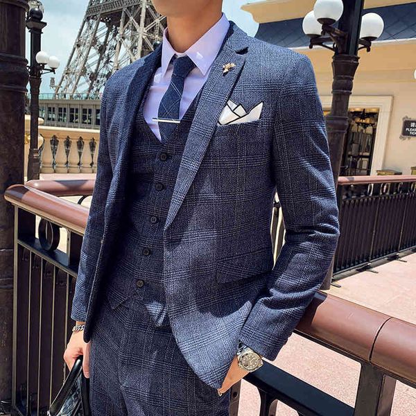 men's suits & blazers the arrival men three-piece korean version british slim check wedding casual business zmlf, White;black
men's suits & blazers the arrival men three-piece korean version british slim check wedding casual business zmlf, White;black