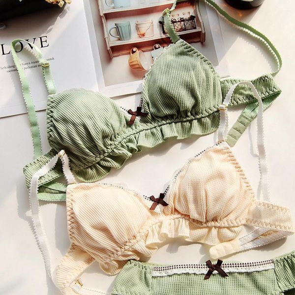 bras sets japanese matcha green cute girls bra suit sweet falbala comfortable no rims cotton underwear lingerie set lenceria mujer, Red;black
bras sets japanese matcha green cute girls bra suit sweet falbala comfortable no rims cotton underwear lingerie set lenceria mujer, Red;black