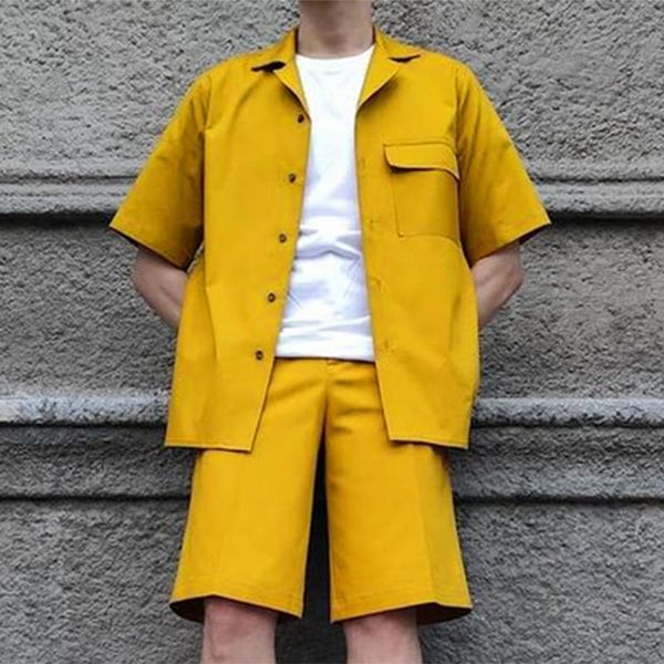 men's tracksuits fashion men casual sets solid color streetwear lapel short sleeve shirt & shorts 2021 leisure suits two pieces incerun, Gray
men's tracksuits fashion men casual sets solid color streetwear lapel short sleeve shirt & shorts 2021 leisure suits two pieces incerun, Gray