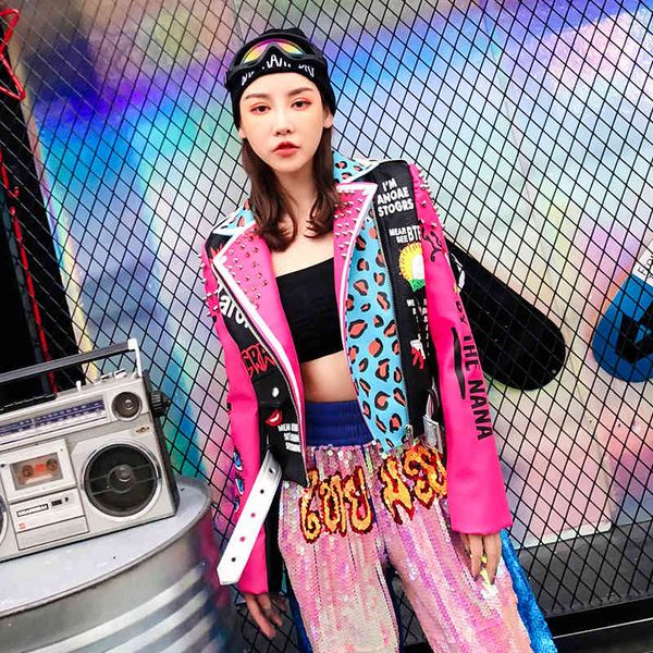 leather spring and autumn new tide brand heavy industry rivet leopard letter graffiti print shoulder slim motorcycle leather jacket, Black
leather spring and autumn new tide brand heavy industry rivet leopard letter graffiti print shoulder slim motorcycle leather jacket, Black