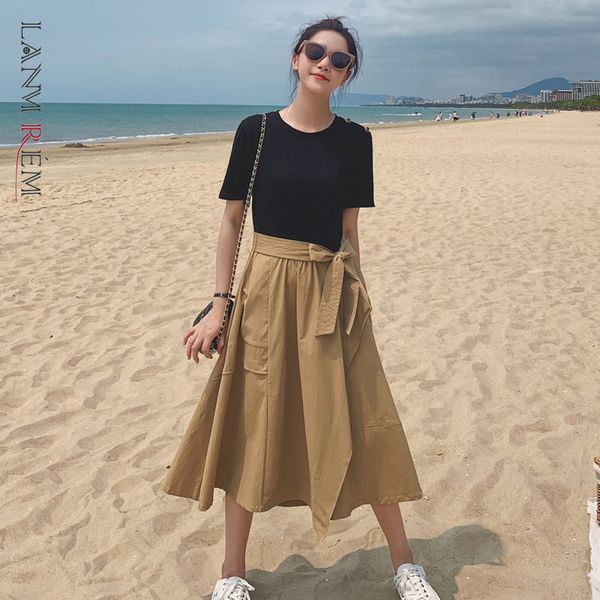 summer dress for women patchwork short sleeve round neck black and khaki color stitching dresses with belt 2d1673 210507, Black;gray
summer dress for women patchwork short sleeve round neck black and khaki color stitching dresses with belt 2d1673 210507, Black;gray