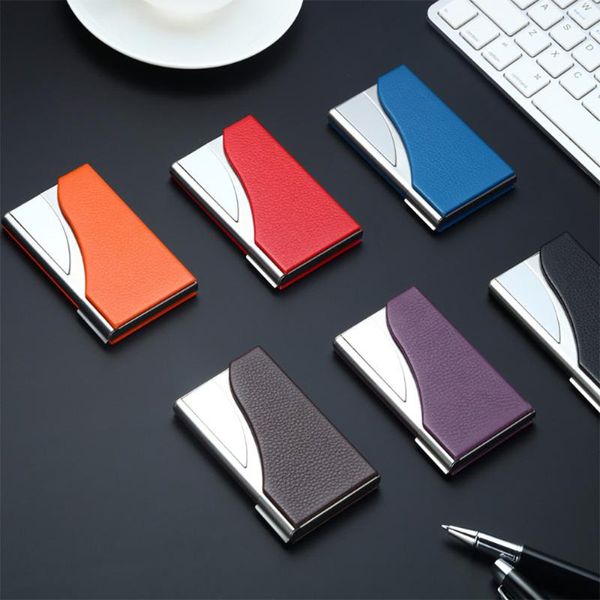 card holders holder wallet stainless steel coin purse fashion 2021 bags for women business id leather, Brown;gray
card holders holder wallet stainless steel coin purse fashion 2021 bags for women business id leather, Brown;gray