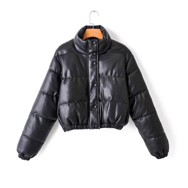 winter fashion women pu leather short parkas female thick warm cotton padded jacket ladies chic coat outerwear 210520, Black
winter fashion women pu leather short parkas female thick warm cotton padded jacket ladies chic coat outerwear 210520, Black