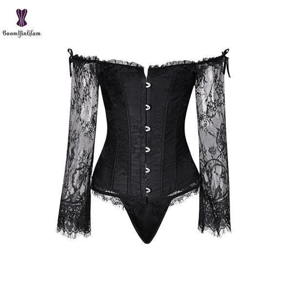 bustiers & corsets women long sleeve lace corset vintage gothic corpetes victorian boned corselet waist bustier top, Black;white
bustiers & corsets women long sleeve lace corset vintage gothic corpetes victorian boned corselet waist bustier top, Black;white