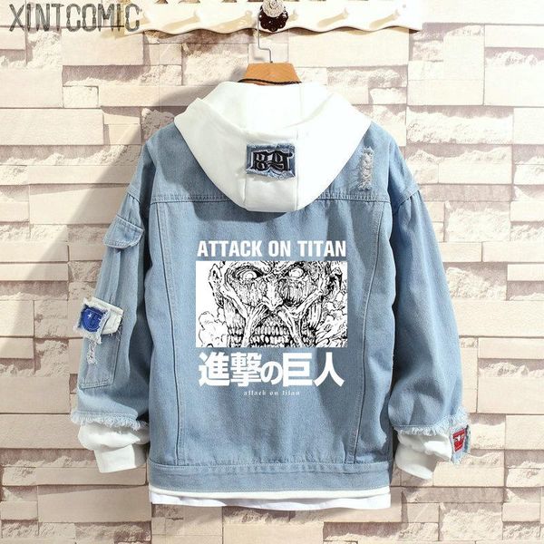 men's hoodies & sweatshirts anime attack on titan denim jacket autumn and winter jeans men women streetwear coat fake two casual punk s, Black
men's hoodies & sweatshirts anime attack on titan denim jacket autumn and winter jeans men women streetwear coat fake two casual punk s, Black
