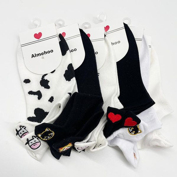 socks & hosiery 6 pair cow print cat women embroidery love heart summer short ankle set fashion girl cute harajuku vintage socken, Black;white
socks & hosiery 6 pair cow print cat women embroidery love heart summer short ankle set fashion girl cute harajuku vintage socken, Black;white