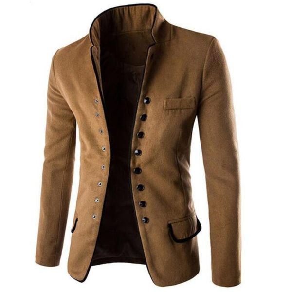 men's suits & blazers men stand collar coat slim fit suit button jacket overcoat dress, White;black
men's suits & blazers men stand collar coat slim fit suit button jacket overcoat dress, White;black
