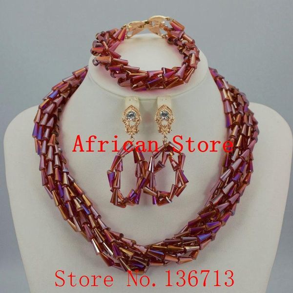 earrings & necklace lovely purple single african women beads jewelry set nigerian beaded handmade style sd806-3, Silver
earrings & necklace lovely purple single african women beads jewelry set nigerian beaded handmade style sd806-3, Silver