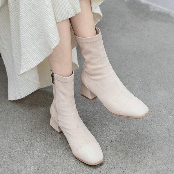 boots ladies stitching cowhide short autumn winter suede fashion thick heel square toe microfiber zipper women's shoes, Black
boots ladies stitching cowhide short autumn winter suede fashion thick heel square toe microfiber zipper women's shoes, Black