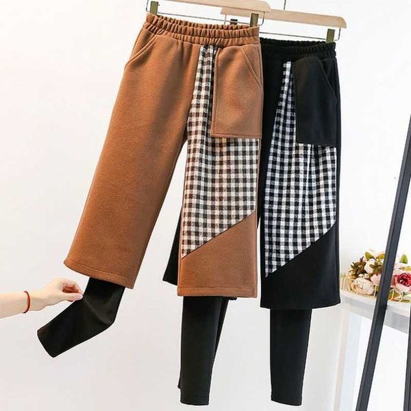 women's jeans plus size clothing fleece woolen pants thickened fake two-piece boot straight plaid stitching stretch women 8aov, Blue
women's jeans plus size clothing fleece woolen pants thickened fake two-piece boot straight plaid stitching stretch women 8aov, Blue