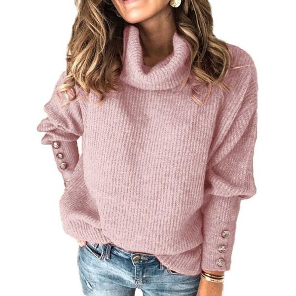 women's sweaters winter solid knitted clothes women casual turtleneck button long sleeve knitwear pullover ladies, White;black
women's sweaters winter solid knitted clothes women casual turtleneck button long sleeve knitwear pullover ladies, White;black