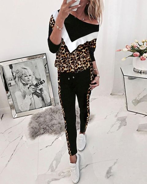 two piece dress leopard colorblock sweatshirts & slim long pants sporty set women casual 2 sets outfits tracksuits, White
two piece dress leopard colorblock sweatshirts & slim long pants sporty set women casual 2 sets outfits tracksuits, White