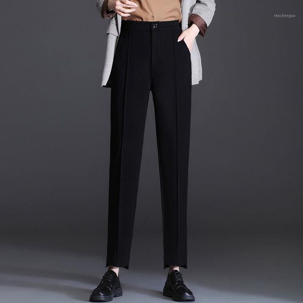 women's pants & capris women 2021 autumn winter fashion solid harem female high waist loose wool trousers office lady casual j37, Black;white
women's pants & capris women 2021 autumn winter fashion solid harem female high waist loose wool trousers office lady casual j37, Black;white