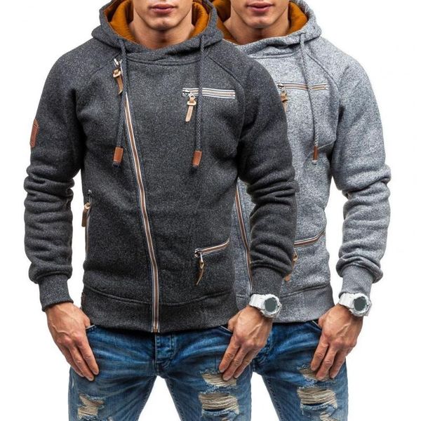 men's hoodies & sweatshirts hoodie men 2021 coat solid color multi pockets individual oblique zipper thick winter male clothing, Black
men's hoodies & sweatshirts hoodie men 2021 coat solid color multi pockets individual oblique zipper thick winter male clothing, Black