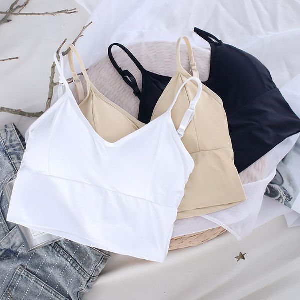 women crop tube seamless underwear female lingerie streetwear sleeveless camis sport bra bandeau tank gym clothing, White;black
women crop tube seamless underwear female lingerie streetwear sleeveless camis sport bra bandeau tank gym clothing, White;black