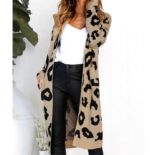 women's sweaters long cardigan sweater women leopard printed harajuku autumn sleeve knitwear sueter mujer, White;black
women's sweaters long cardigan sweater women leopard printed harajuku autumn sleeve knitwear sueter mujer, White;black