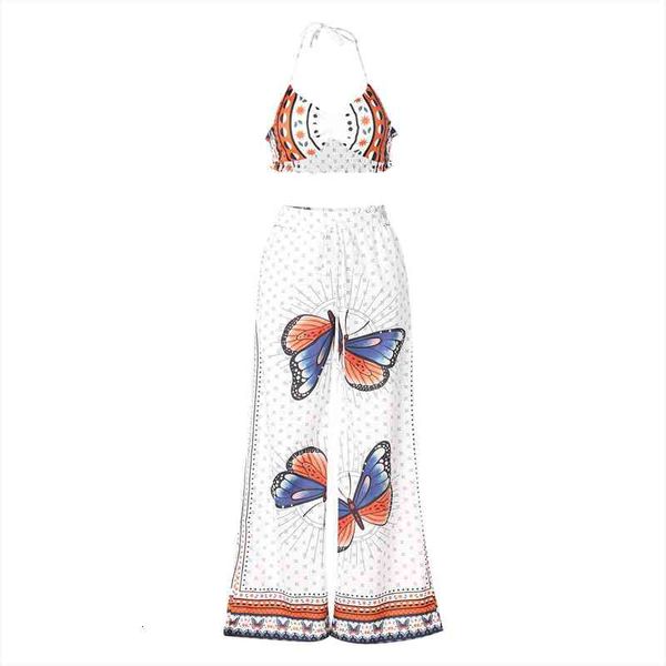 women casual two-piece clothes set white butterfly printed pattern long comfortable pants s l xl, Black;white
women casual two-piece clothes set white butterfly printed pattern long comfortable pants s l xl, Black;white