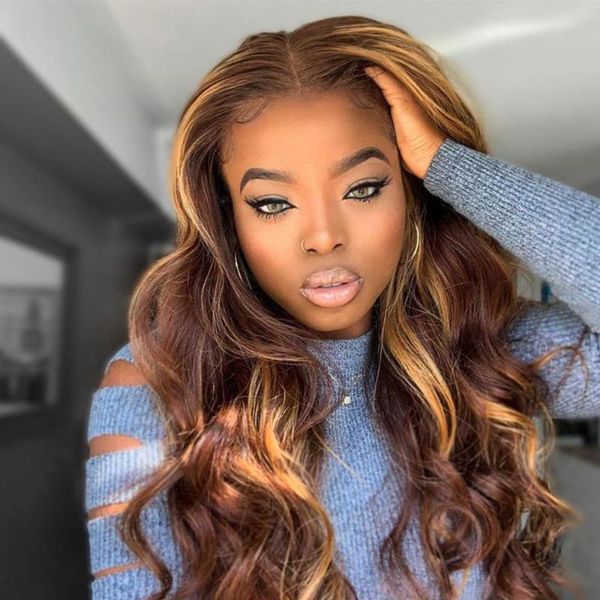 lace wigs highlight wig brazilian body wave front human hair ombre colored 30inches frontal for black women, Black;brown
lace wigs highlight wig brazilian body wave front human hair ombre colored 30inches frontal for black women, Black;brown