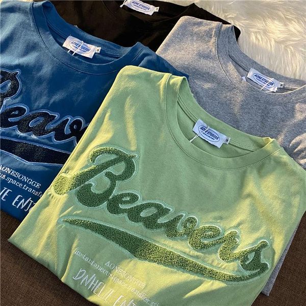 women's t-shirt letter embroidery short sleeve relaxed fashion brand ins design niche 2021 summer versatile student top, White
women's t-shirt letter embroidery short sleeve relaxed fashion brand ins design niche 2021 summer versatile student top, White