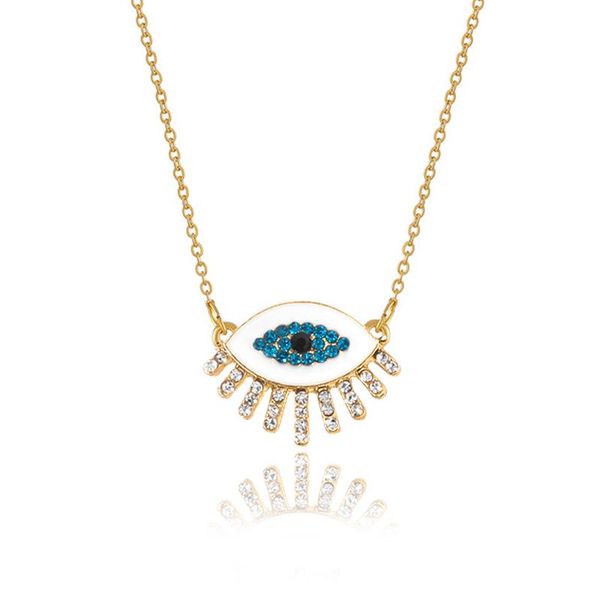 pendant necklaces exquisite blue zircon eye necklace charming women's party gold color clavicle chain fashion punk jewelry accessories, Silver
pendant necklaces exquisite blue zircon eye necklace charming women's party gold color clavicle chain fashion punk jewelry accessories, Silver
