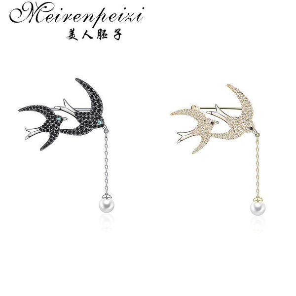 pins, brooches meirenpeizi double swallow hanging pearl jewelry luxury zircon brooch pin love bird animal broche femme bijoux wedding bridal, Gray
pins, brooches meirenpeizi double swallow hanging pearl jewelry luxury zircon brooch pin love bird animal broche femme bijoux wedding bridal, Gray