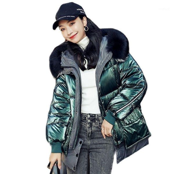 women's down & parkas women winter hooded faux fur collar contrast color big pocket glossy coat puffer jacket cotton padded outwear ove, Black
women's down & parkas women winter hooded faux fur collar contrast color big pocket glossy coat puffer jacket cotton padded outwear ove, Black