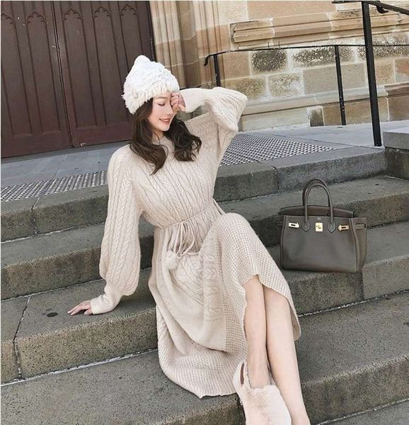 women's casual dresses dress autumn winter fairy knitted sweater french small over knee skirt 7017, Black;gray
women's casual dresses dress autumn winter fairy knitted sweater french small over knee skirt 7017, Black;gray