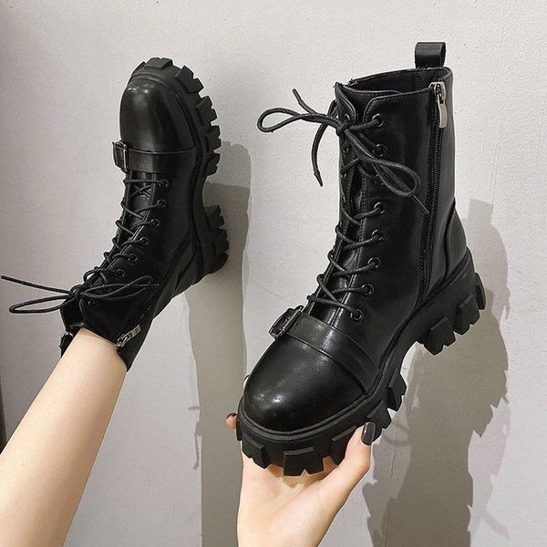 boots 2021 fashion leather woman shoes winter lace up side zipper ankle for waterproof platform, Black
boots 2021 fashion leather woman shoes winter lace up side zipper ankle for waterproof platform, Black