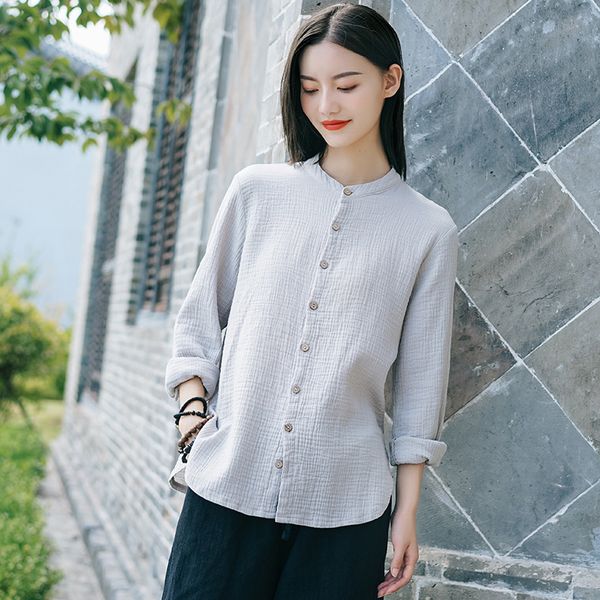 johnature women cotton linen solid color long sleeve o-neck shirt autumn winter leisure all-match retro female shirts 210521, White
johnature women cotton linen solid color long sleeve o-neck shirt autumn winter leisure all-match retro female shirts 210521, White
