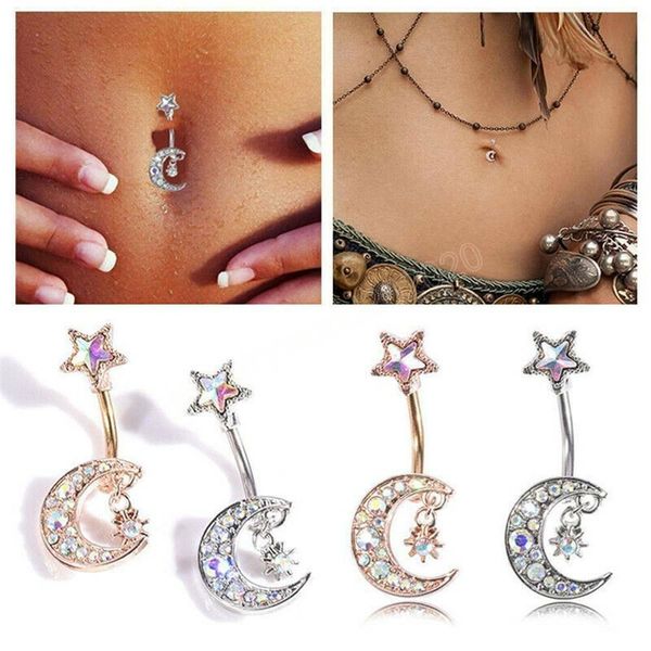 luxury navel & bell button rings zircon nail star and moon girl's ring piercing stick design body piercing jewelry, Silver
luxury navel & bell button rings zircon nail star and moon girl's ring piercing stick design body piercing jewelry, Silver