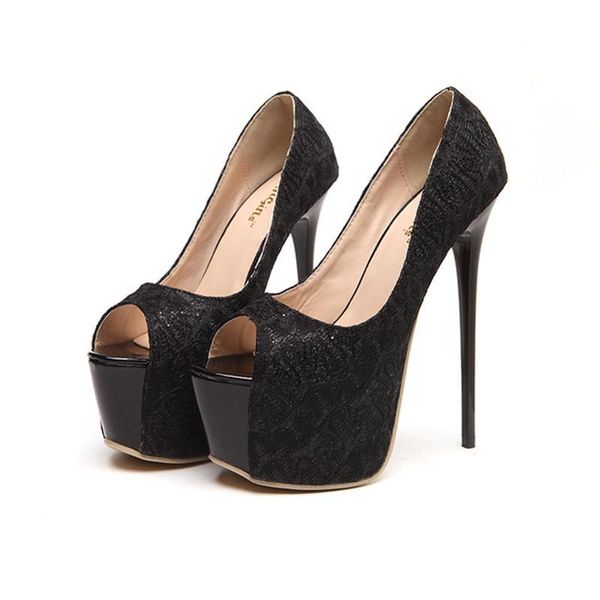 dress shoes spring princess lace high thin heels 16cm with platform 6cm women's wedding open toe female banquet sandals, Black
dress shoes spring princess lace high thin heels 16cm with platform 6cm women's wedding open toe female banquet sandals, Black