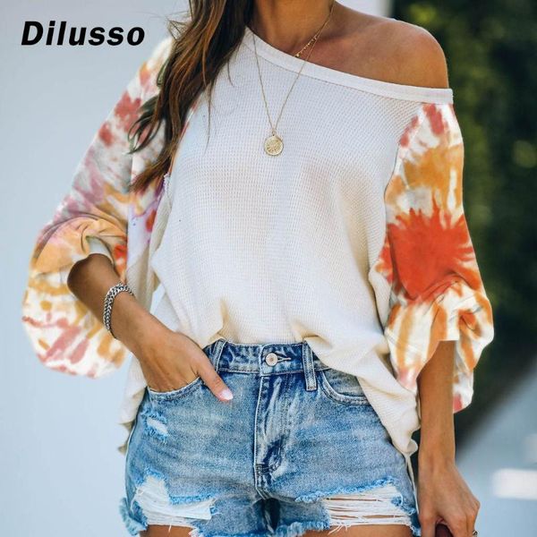 women's t-shirt women fashion o-neck printing tie-dyed shirt long sleeves sweater casual loose #d3, White
women's t-shirt women fashion o-neck printing tie-dyed shirt long sleeves sweater casual loose #d3, White