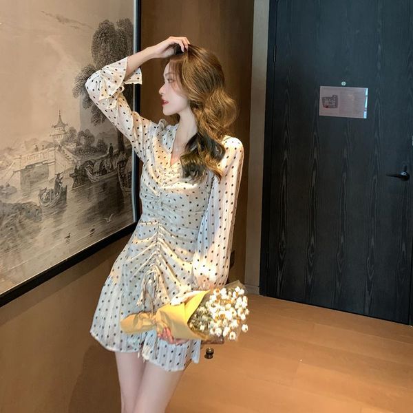 casual dresses chiffon a line mini dress one piece korean ladies autumn long sleeve v neck cabaret party for women, Black;gray
casual dresses chiffon a line mini dress one piece korean ladies autumn long sleeve v neck cabaret party for women, Black;gray