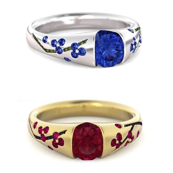 fashion plum blossom shaped ring branch female gold color red zircon engagement jewelry charm rings for women gift cluster, Golden;silver
fashion plum blossom shaped ring branch female gold color red zircon engagement jewelry charm rings for women gift cluster, Golden;silver