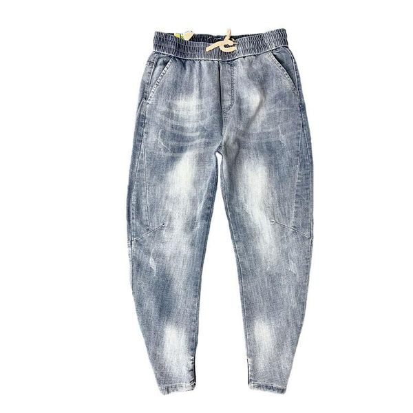 wholesale 2021 teenagers drawstring light-colored slim-fit ankle length jeans men's summer thin korean trendy foot harem pants, Blue
wholesale 2021 teenagers drawstring light-colored slim-fit ankle length jeans men's summer thin korean trendy foot harem pants, Blue