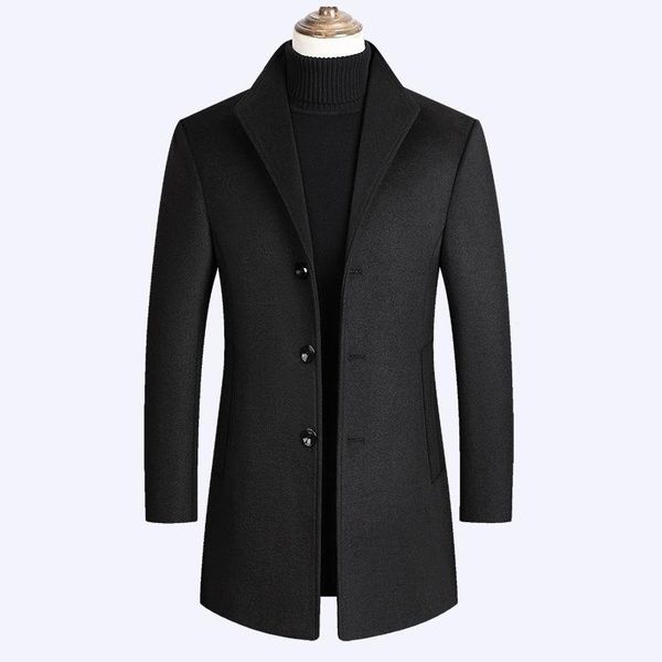 men's wool & blends 2021 men blend coat winter casual wild overcoat quality brand male solid color, Black
men's wool & blends 2021 men blend coat winter casual wild overcoat quality brand male solid color, Black