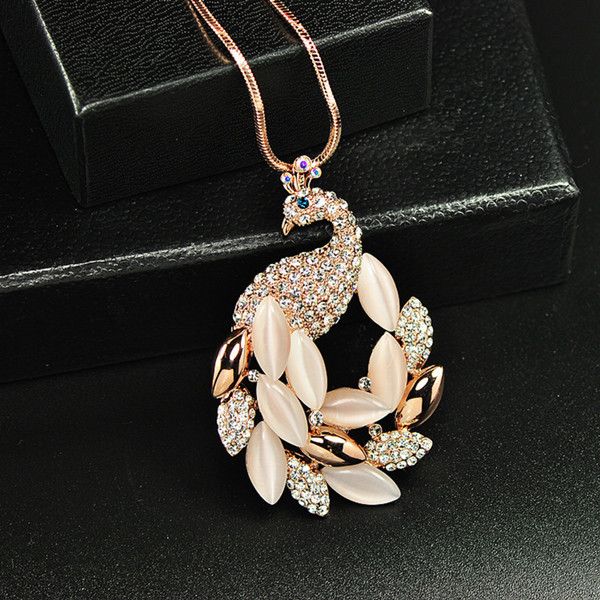 2021 korean jewelry fashion all-match peacock opal sweater chain necklace wholesale bridal formal party accessories, White
2021 korean jewelry fashion all-match peacock opal sweater chain necklace wholesale bridal formal party accessories, White