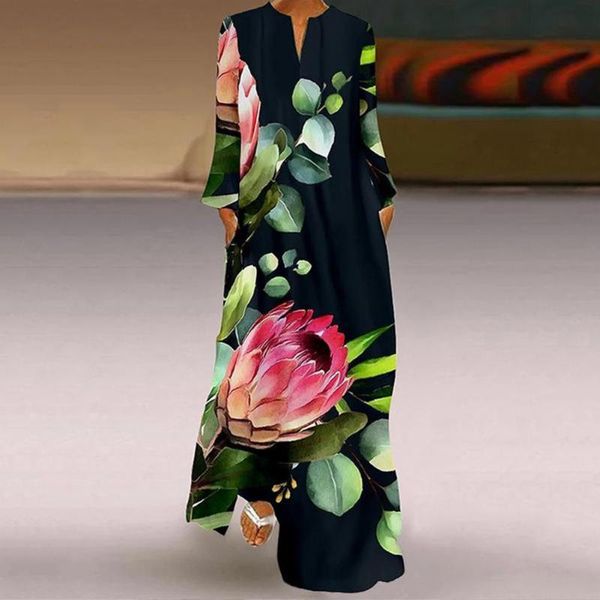 casual dresses women dress autumn plus size elegant chinese style maxi vintage v neck floral print 3/4 sleeve long, Black;gray
casual dresses women dress autumn plus size elegant chinese style maxi vintage v neck floral print 3/4 sleeve long, Black;gray
