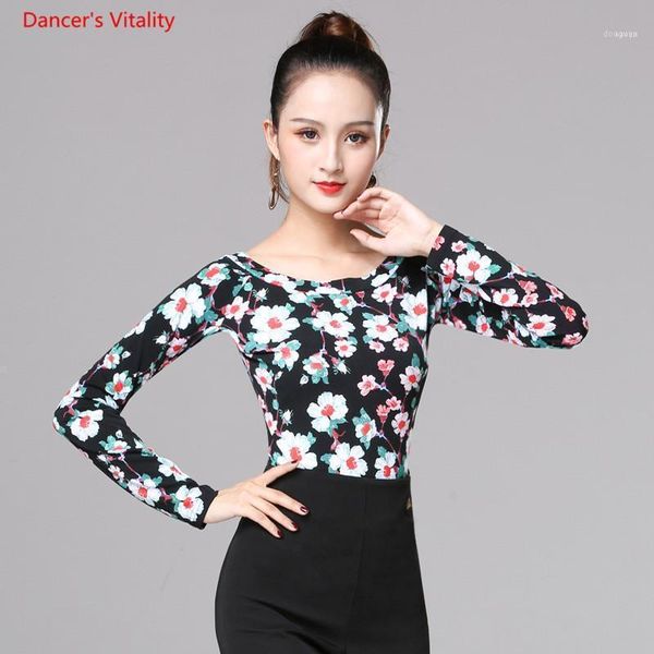 latin dance 2021 women long sleeves print practcie clothes girls ballroom rumba costumes1, Black;red
latin dance 2021 women long sleeves print practcie clothes girls ballroom rumba costumes1, Black;red